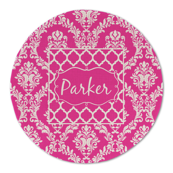 Moroccan & Damask Round Linen Placemats - FRONT (Double Sided)