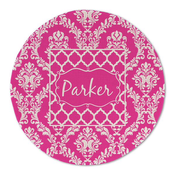 Custom Moroccan & Damask Round Linen Placemat (Personalized)