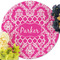 Moroccan & Damask Round Linen Placemats - Front (w flowers)