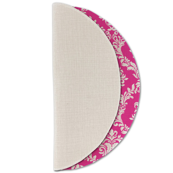 Moroccan & Damask Round Linen Placemats - HALF FOLDED (single sided)