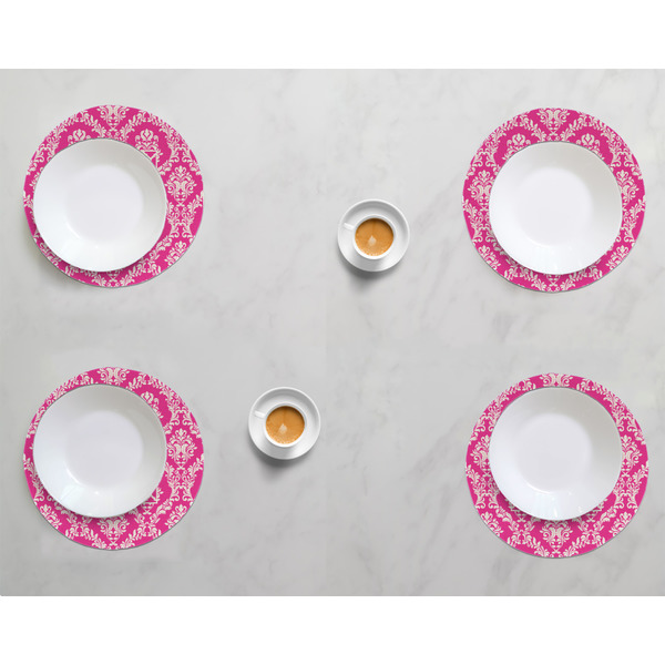 Moroccan & Damask Round Linen Placemats - LIFESTYLE (set of 4)