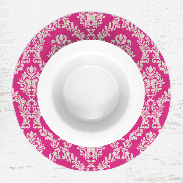 Moroccan & Damask Round Linen Placemats - LIFESTYLE (single)
