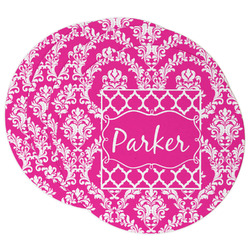 Moroccan & Damask Round Paper Coasters w/ Name or Text