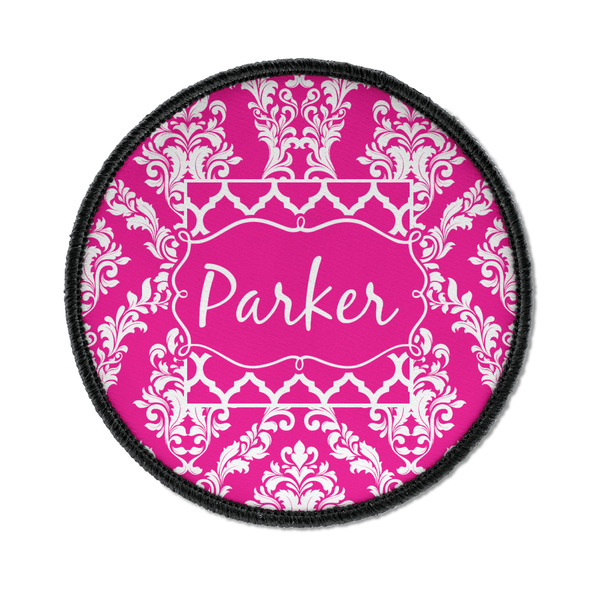 Custom Moroccan & Damask Iron On Round Patch w/ Name or Text