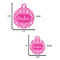 Moroccan & Damask Round Pet ID Tag - Large - Comparison Scale