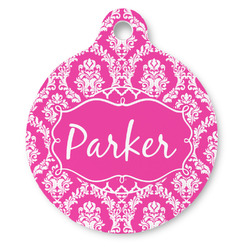 Moroccan & Damask Round Pet ID Tag (Personalized)