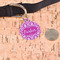 Moroccan & Damask Round Pet ID Tag - Large - In Context