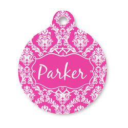 Moroccan & Damask Round Pet ID Tag - Small (Personalized)
