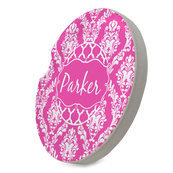 Moroccan & Damask Sandstone Car Coaster - STANDING ANGLE