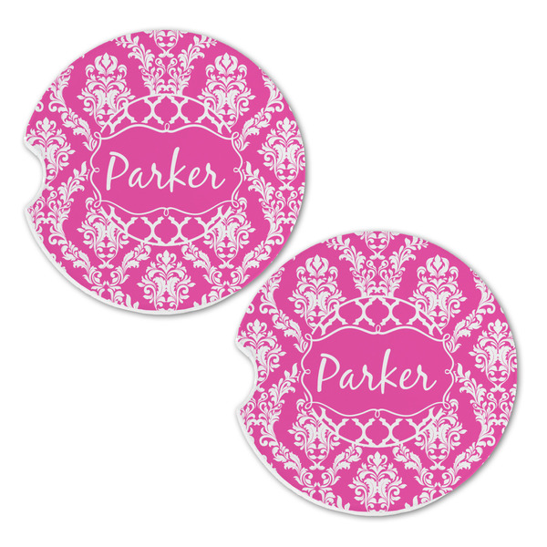 Moroccan & Damask Sandstone Car Coasters - Set of 2