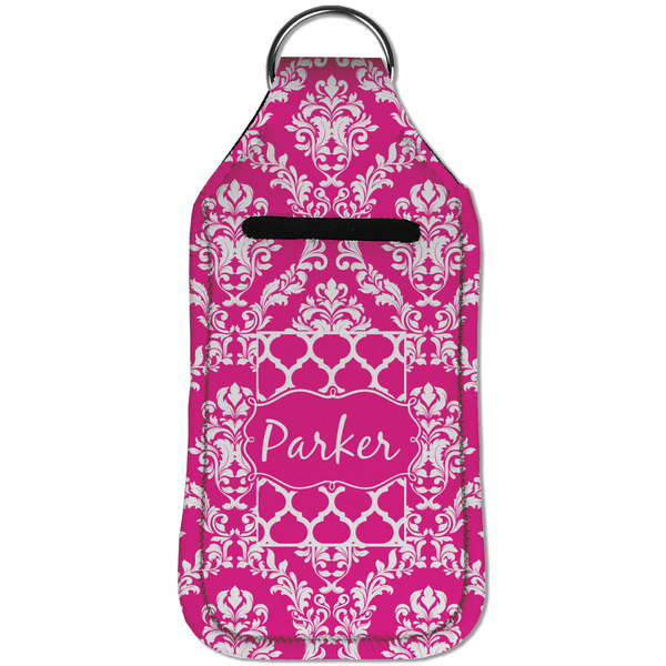 Moroccan & Damask Sanitizer Holder Keychain - Large (Front)