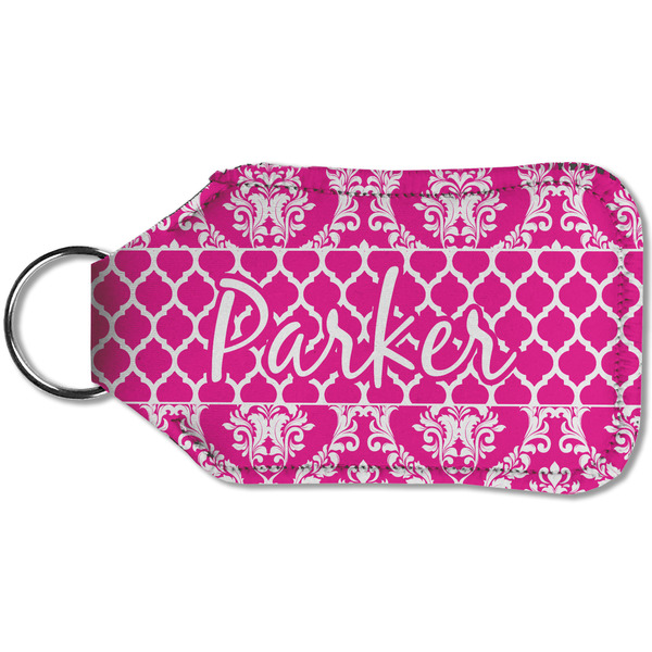 Moroccan & Damask Sanitizer Holder Keychain - Small (Back)