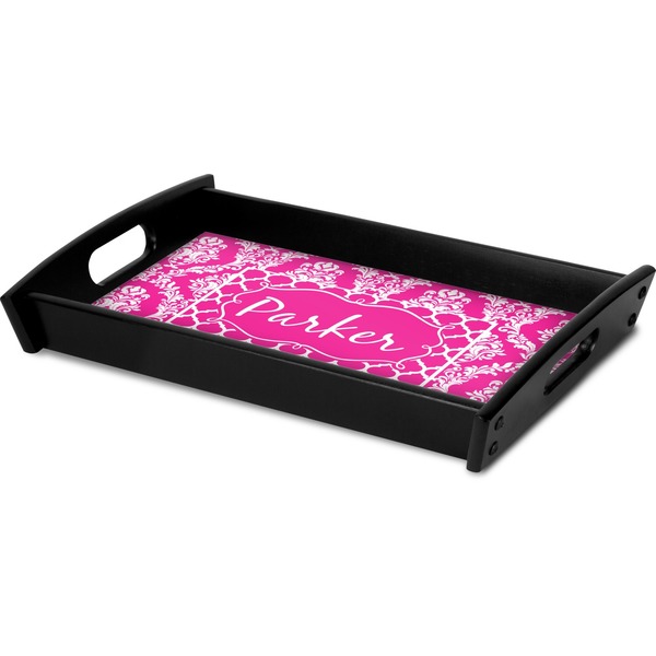 Moroccan & Damask Serving Tray Black - Corner