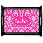 Moroccan & Damask Black Wooden Tray - Large (Personalized)