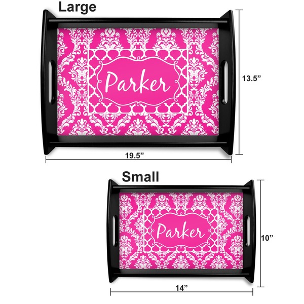 Moroccan & Damask Serving Tray Black Sizes