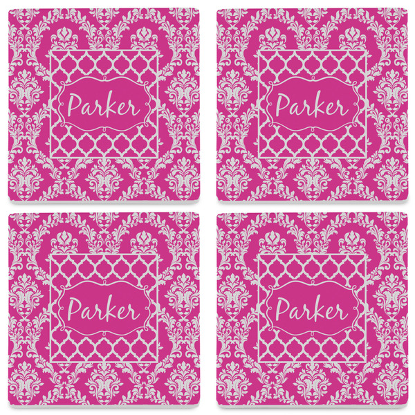 Moroccan & Damask Set of 4 Sandstone Coasters - See All 4 View