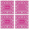 Moroccan & Damask Set of 4 Stone Coasters - Different 4 View