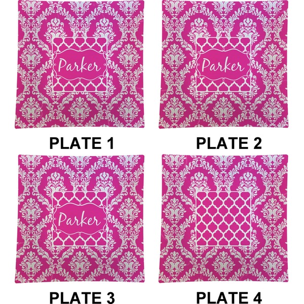 Moroccan & Damask Set of Square Dinner Plates (Approval)