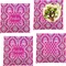 Moroccan & Damask Set of 4 Glass Square Lunch / Dinner Plate 9.5" (Personalized)