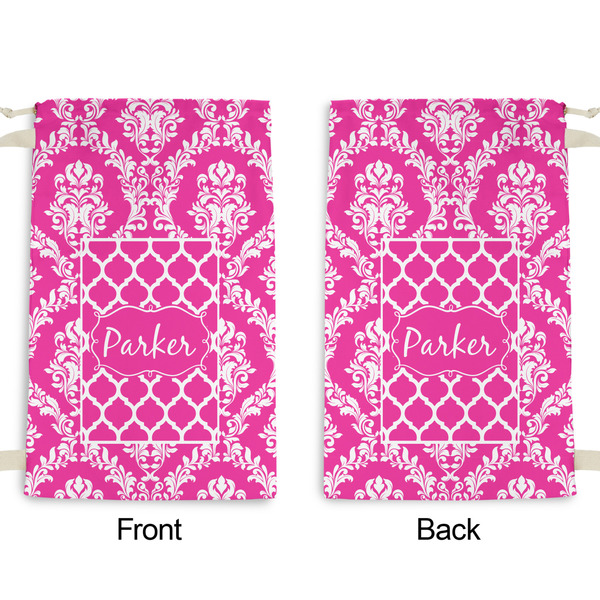 Moroccan & Damask Small Laundry Bag - Front & Back View