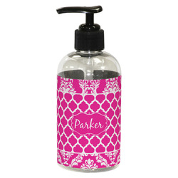 Moroccan & Damask Plastic Soap / Lotion Dispenser (8 oz - Small - Black) (Personalized)