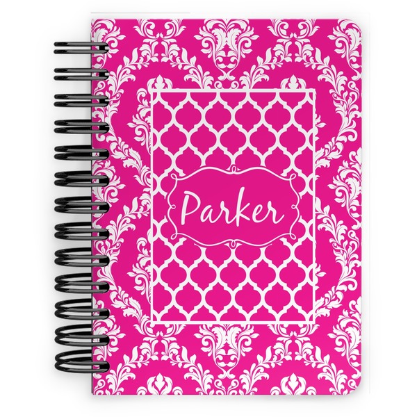 Custom Moroccan & Damask Spiral Notebook - 5x7 w/ Name or Text