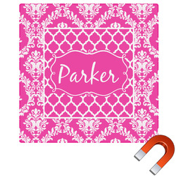 Moroccan & Damask Square Car Magnet - 10" (Personalized)
