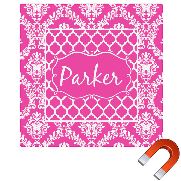 Custom Moroccan & Damask Square Car Magnet - 10" (Personalized)