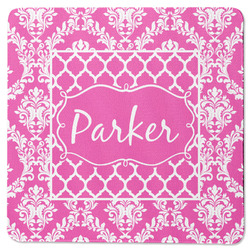 Moroccan & Damask Square Rubber Backed Coaster (Personalized)
