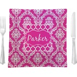 Moroccan & Damask 9.5" Glass Square Lunch / Dinner Plate- Single or Set of 4 (Personalized)