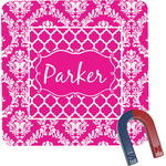 Moroccan & Damask Square Fridge Magnet (Personalized)