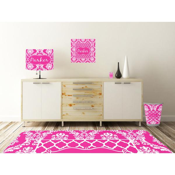 Moroccan & Damask Square Wall Decal Wooden Desk
