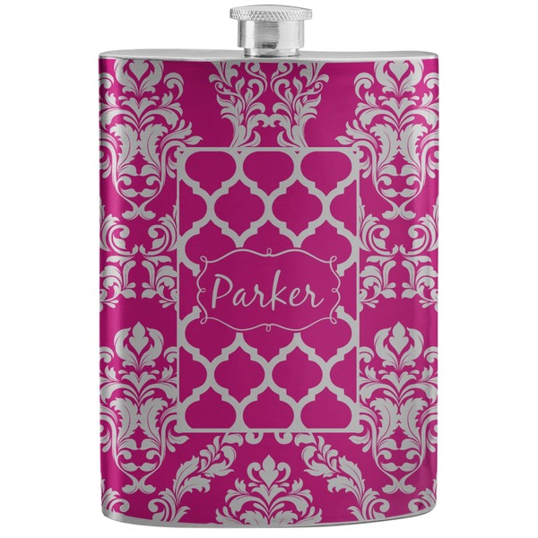 Custom Moroccan & Damask Stainless Steel Flask (Personalized)