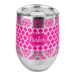 Moroccan & Damask Stemless Wine Tumbler - Full Print (Personalized)