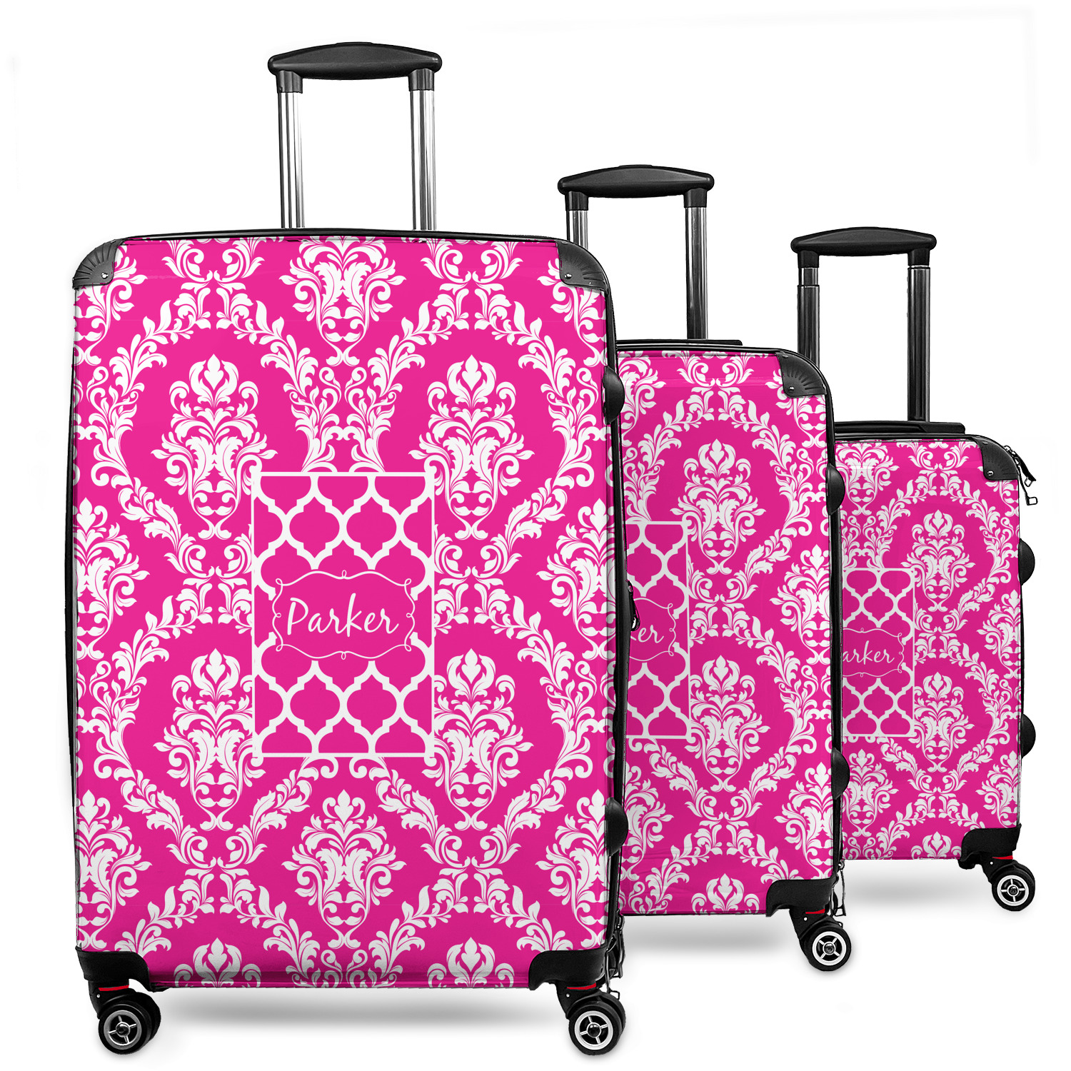 Custom Moroccan & Damask 3 Piece Luggage Set - 20