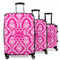 Moroccan & Damask 3 Piece Luggage Set - 20" Carry On, 24" Medium Checked, 28" Large Checked (Personalized)