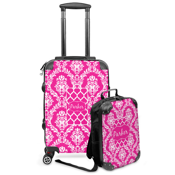 Custom Moroccan & Damask Kids 2-Piece Luggage Set - Suitcase & Backpack (Personalized)