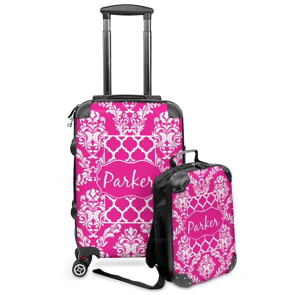 Custom Moroccan & Damask Kids 2-Piece Luggage Set - Suitcase & Backpack (Personalized)