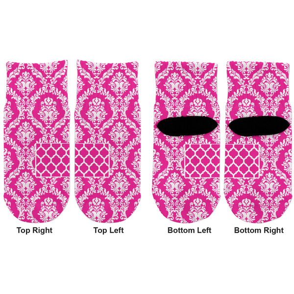 Moroccan & Damask Toddler Ankle Socks - Double Pair - Front and Back - Apvl