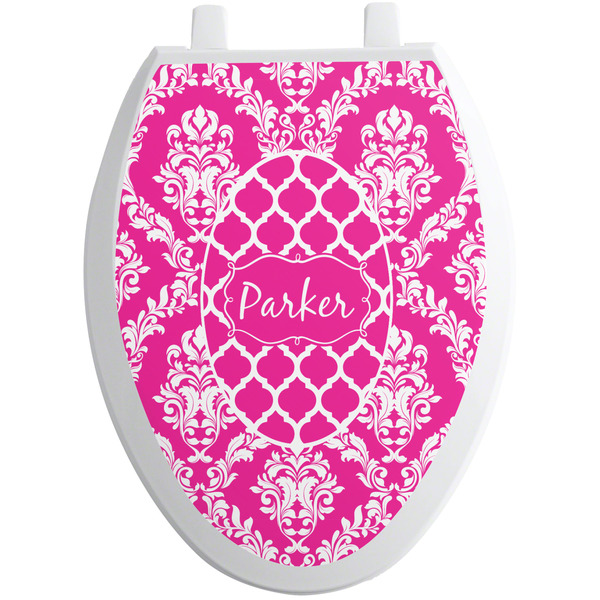 Custom Moroccan & Damask Toilet Seat Decal - Elongated (Personalized)