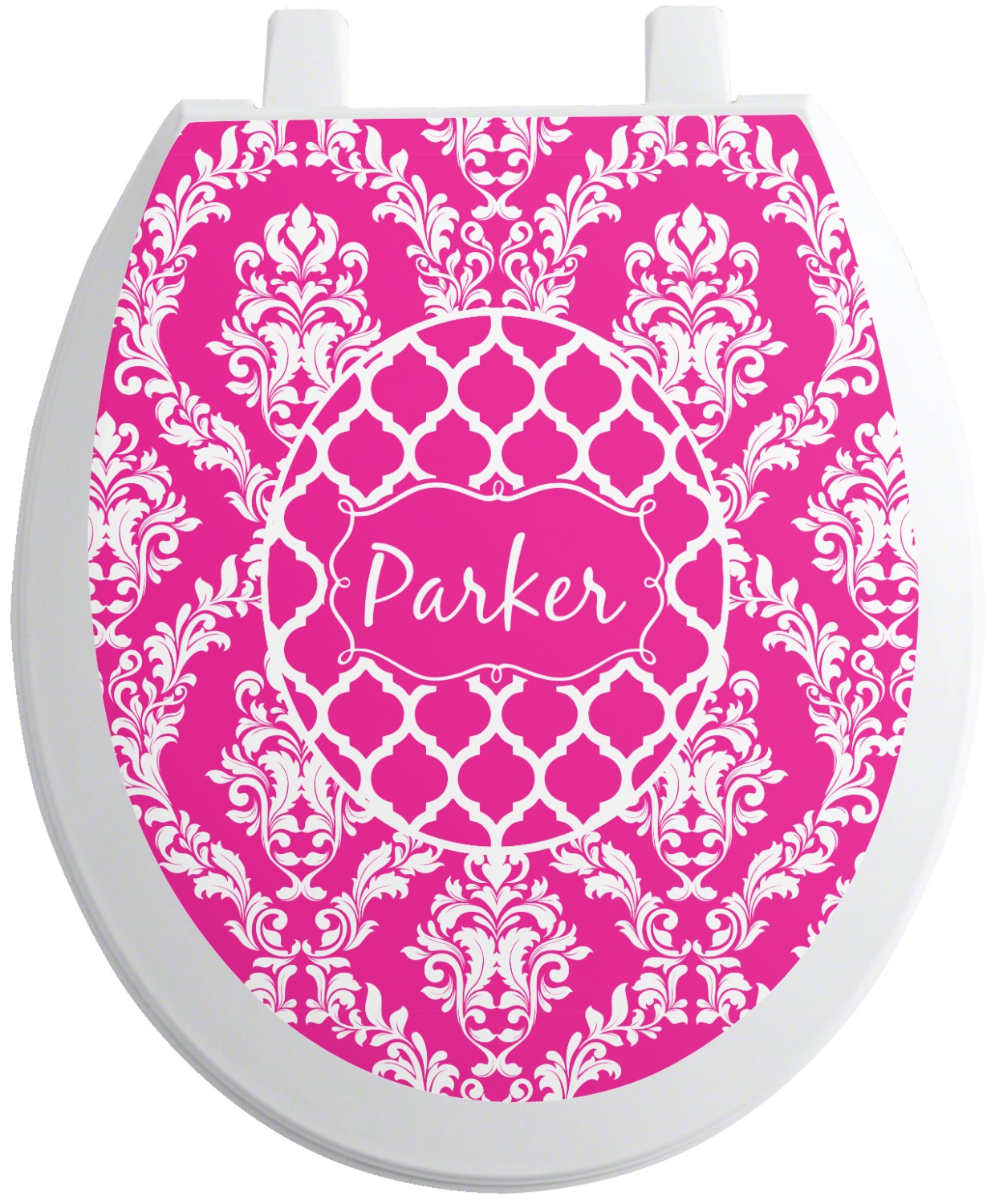 Moroccan & Damask Toilet Seat Decal Round (Personalized) YouCustomizeIt