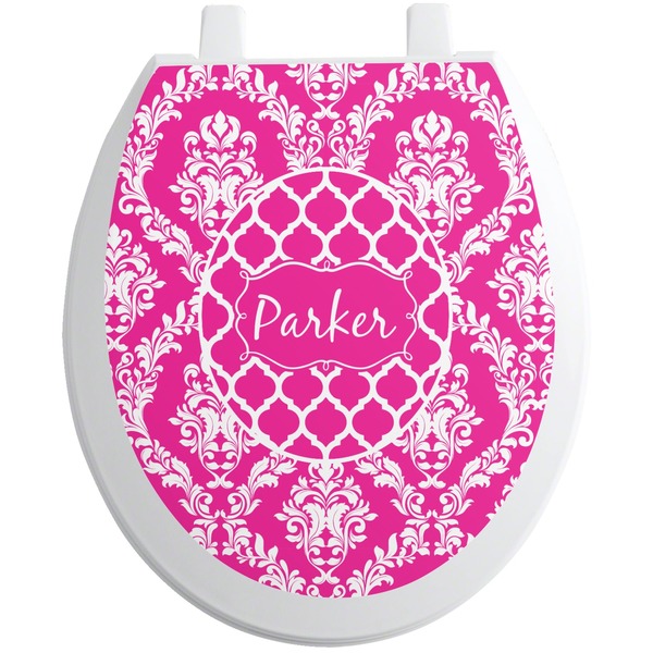 Custom Moroccan & Damask Toilet Seat Decal (Personalized)