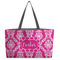 Moroccan & Damask Tote w/Black Handles - Front View