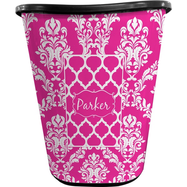 Moroccan & Damask Trash Can Black