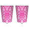 Moroccan & Damask Trash Can White - Front and Back - Apvl