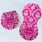 Moroccan & Damask Two Peanut Shaped Burps - Open and Folded