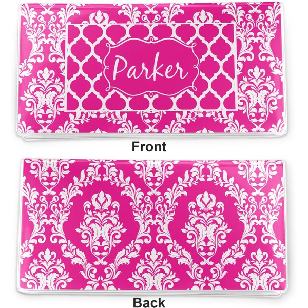 Moroccan & Damask Vinyl Check Book Cover - Front and Back