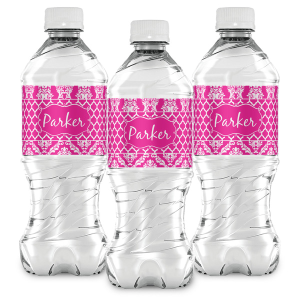 Moroccan & Damask Water Bottle Labels - Front View