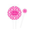 Moroccan & Damask 4" Round Plastic Food Picks - White - Double Sided (Personalized)