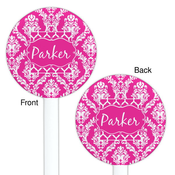 Moroccan & Damask White Plastic 5.5" Stir Stick - Double Sided - Round - Front & Back